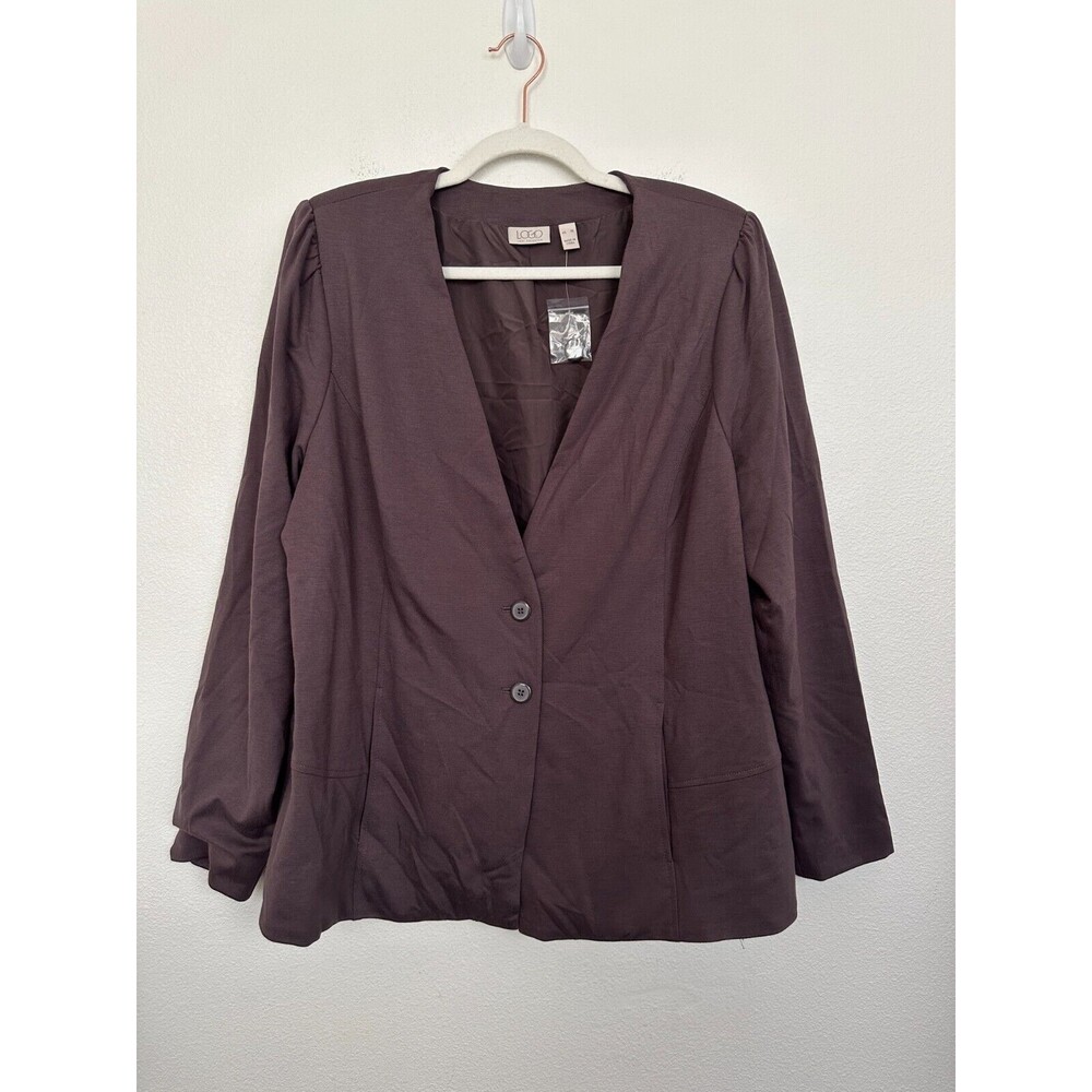 NEW LOGO Lori Goldstein Nikki Ponte Blazer Gray Workwear Classic Women's Size XL